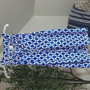 MudPie Blue and White Tank with Tassels